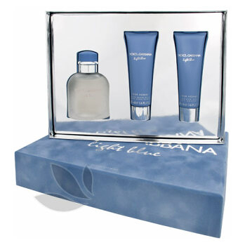 Dolce & Gabbana Light Blue Pour Homme - toaletní voda s rozprašovačem  75 ml + balzám po holení 50 ml + sprchový gel 50 ml