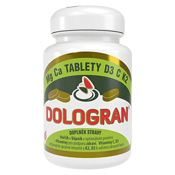 DOLOGRAN tablety Mg Ca D3 C K2 60 tablet (Hořčík, magnézium) - Vícesložkové