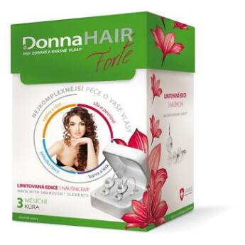 Donna Hair Forte 3měsíční kúra 90 tobolek + náušnice Swarovski Elements 2014