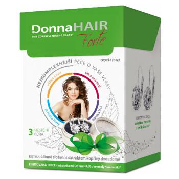 DONNA Hair Forte 3 měsíční kúra 90 tobolek + náušnice se Swarovski krystaly