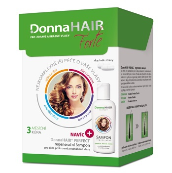DONNA HAIR Forte 90 tobolek s šampon 100 ml 3 MĚSÍČNÍ kúra