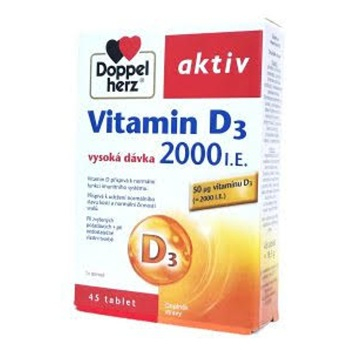 DOPPEL HERZ Vitamin D3 2000 I.E. 45 tablet, expirace