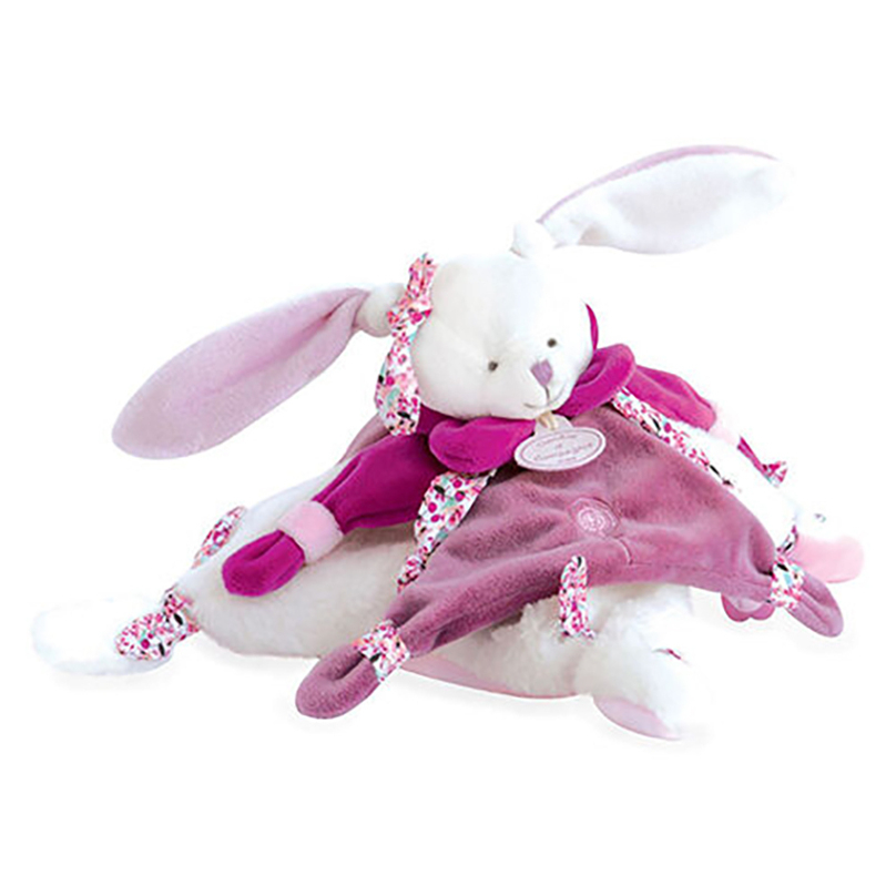 E-shop DOUDOU Dárková sada růžová plyšový králíček usínáček