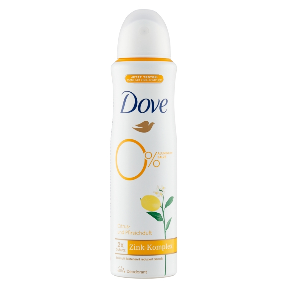 E-shop DOVE 0% ALU Citrus a Broskev deodorant sprej 150 ml