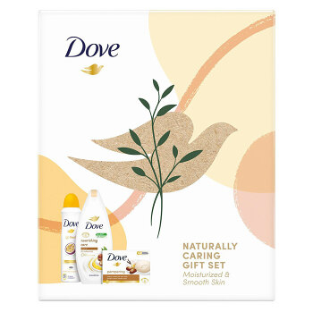 DOVE Nourishing Care Sprchový gel 250 ml + Tělový krém 90 g + Deodorant sprej 150 ml Dárkový balíček pro ženu