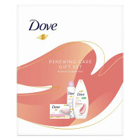 DOVE Renewing Glow Sprchový gel 250 ml + Antiperspirant 150 ml Powder Soft + tableta 90 g Pink Vánoční balíček pro ženu
