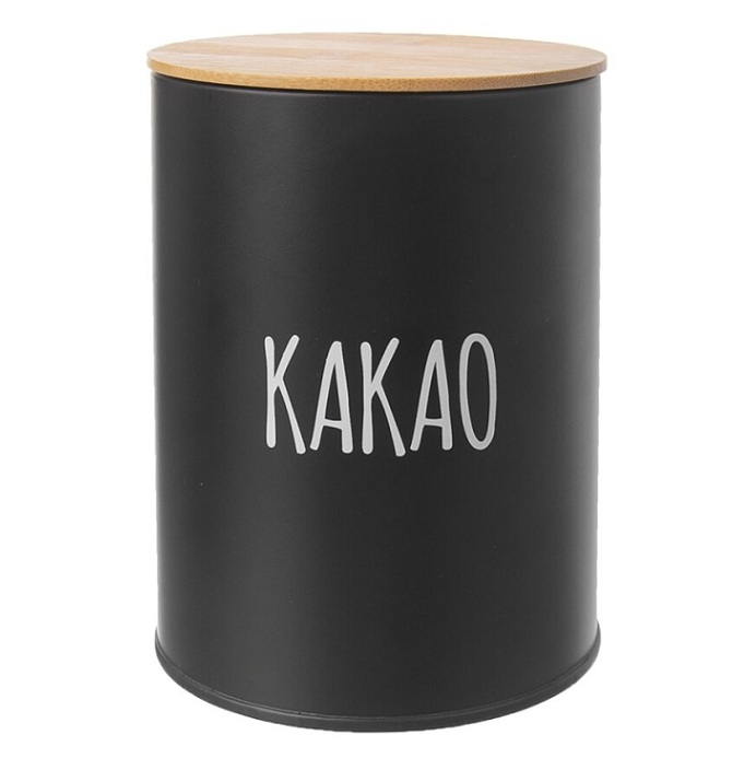 E-shop ORION Dóza Kakao plech / bambus Black 1 kus