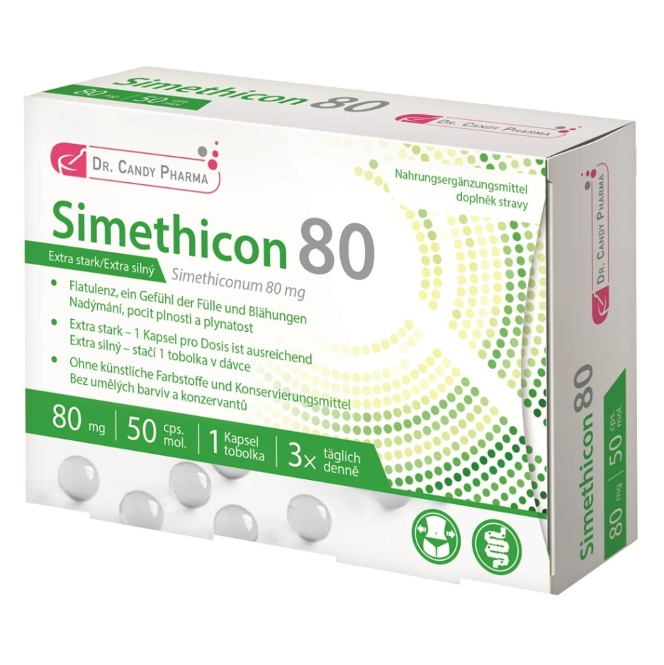 DR.CANDY PHARMA Simethicon 80 mg 50 měkkých kapslí