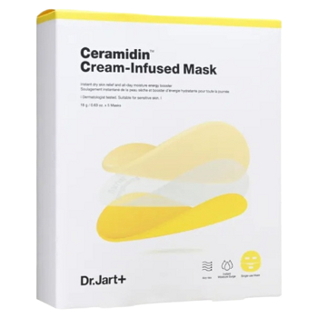 DR. JART+ Hloubkově hydratační pleťová maska Ceramidin 5 x 18 g (Korejské pleťové masky) - Korejská, Hydratační, Zklidňující
