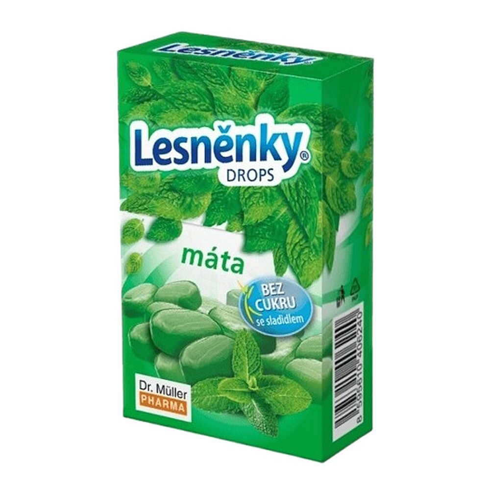 Lesněnky drops máta bez cukru 38g Dr.Müller