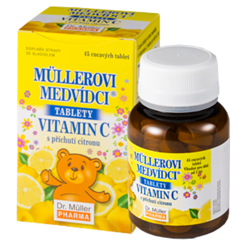 Levně DR. MÜLLER Müllerovi medvídci s vitaminem C s příchutí citronu 45 tablet