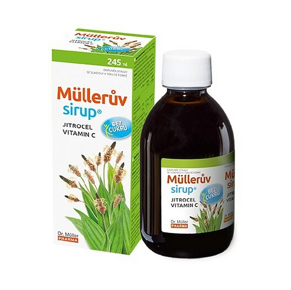 Müllerův sirup s jitrocelem bez cukru 245ml