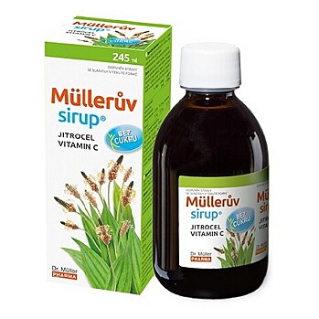 DR. MÜLLER Müllerův sirup s jitrocelem bez cukru 245 ml (Dýchání, dýchací cesty) - Přírodní