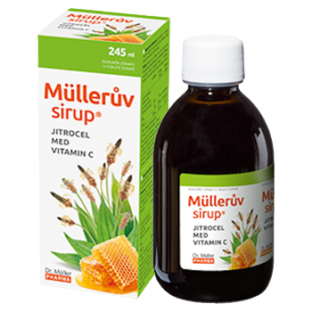 DR. MÜLLER Müllerův sirup s jitrocelem medem a vitaminem C 245 ml (Dýchání, dýchací cesty) - Přírodní