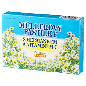 DR. MÜLLER Müllerovy pastilky s heřmánkem a vitaminem C 12 pastilek