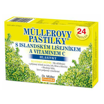 DR. MÜLLER Müllerovy pastilky s islandským lišejníkem a vitaminem C 24 pastilek