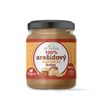 DR.NATURAL 100%  Arašídový krém jemný s hořkou čokoládou 500 g (Arašídové krémy) - Sladké