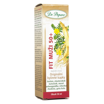 DR.POPOV Fit muži 50+ originální bylinné kapky 50 ml (Bylinné doplňky stravy) - Přírodní