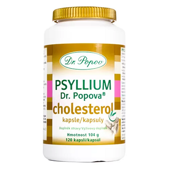 DR.POPOV Psyllium Cholesterol 120 kapslí (Cholesterol a srdce) - Vícesložkové