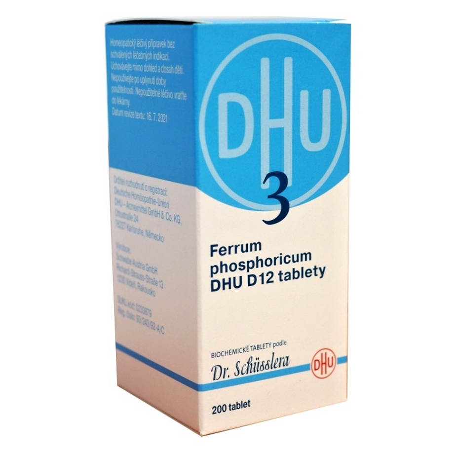 Levně DR. SCHÜSSLERA Ferrum phosphoricum DHU D12 No.3 200 tablet