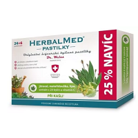 DR. WEISS HerbalMed jitrocel + mateřídouška + lípa + vitamín C 24+6 pastilek