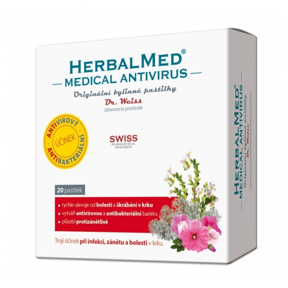 Levně DR. WEISS HerbalMed Medical Antivirus 20 pastilek