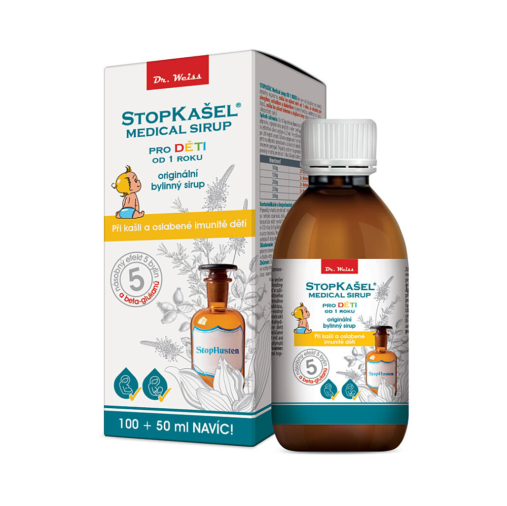 DR. WEISS Stopkašel sirup pro děti od 1 roku 100 + 50 ml navíc