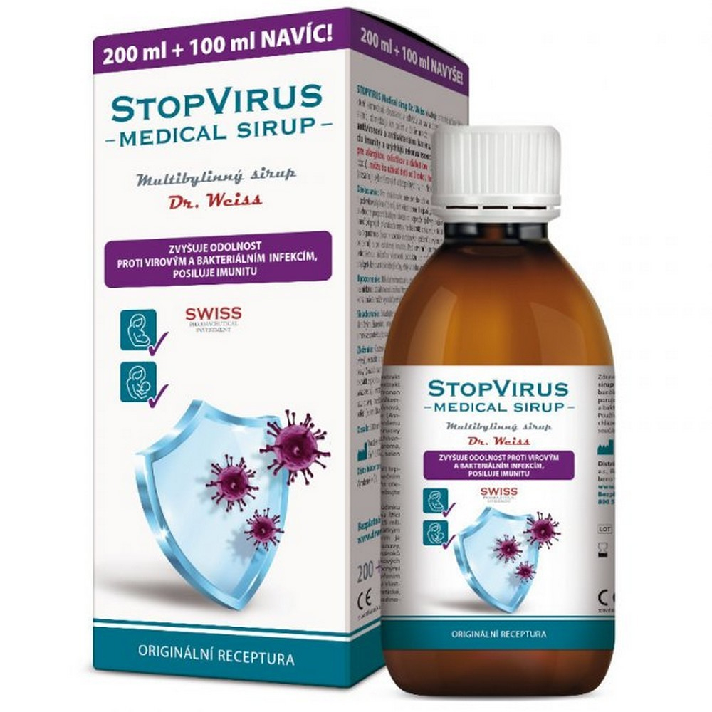 Levně DR. WEISS STOPVIRUS Medical sirup 200 + 100 ml