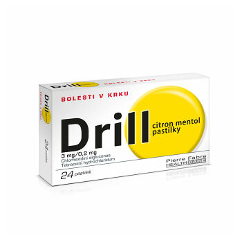 DRILL Citron + mentol 24 pastilek rozpustných v ústech