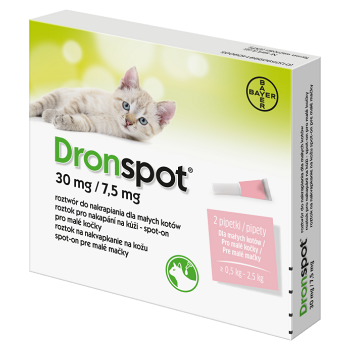 DRONSPOT 30 mg/7,5 mg spot-on pro malé kočky 2x 0,35 ml