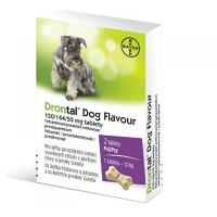 DRONTAL Dog Flavour 150/144/50 mg pro psy 2 tablety