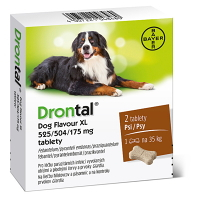 DRONTAL Dog Flavour XL 525/504/175 mg pro psy 2 tablety