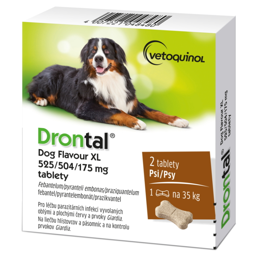 Levně DRONTAL Dog Flavour XL 525/504/175 mg pro psy 2 tablety