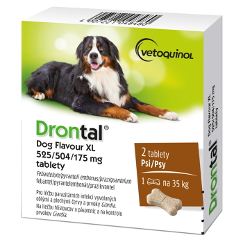 DRONTAL Dog Flavour XL 525/504/175 mg pro psy 2 tablety