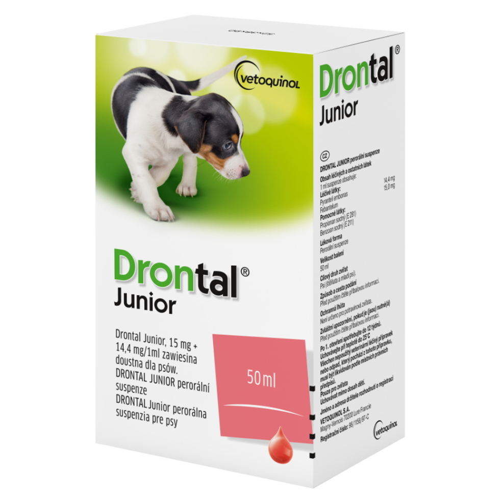 Levně DRONTAL Junior pro psy suspenze + aplikátor 50 ml