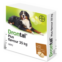 DRONTAL Plus flavour pro psy nad 35 kg a.u.v. 2 tablety DRONTAL Plus flavour pro psy nad 35 kg a.u.v. 2 tablety