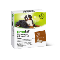 DRONTAL flavour pro psy nad 35 kg a.u.v. 2 tablety DRONTAL flavour pro psy nad 35 kg a.u.v. 2 tablety