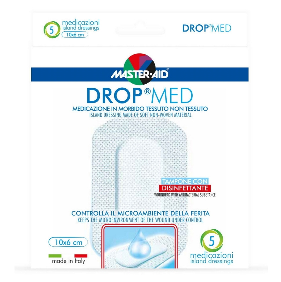 DROP MED Rychloobvaz sterilní antiseptický 10x6 cm 5 kusů
