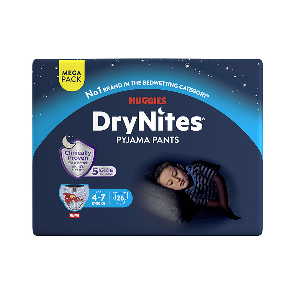 DryNites natah.kalh.chl.MEGA 4-7let/17-30kg/26ks koupíte na Lekarna.cz