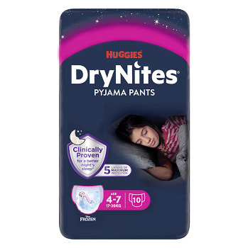 DRY NITES Natahovací kalhotky dívčí 4-7 let 10 kusů (Inkontinenční kalhotky natahovací)