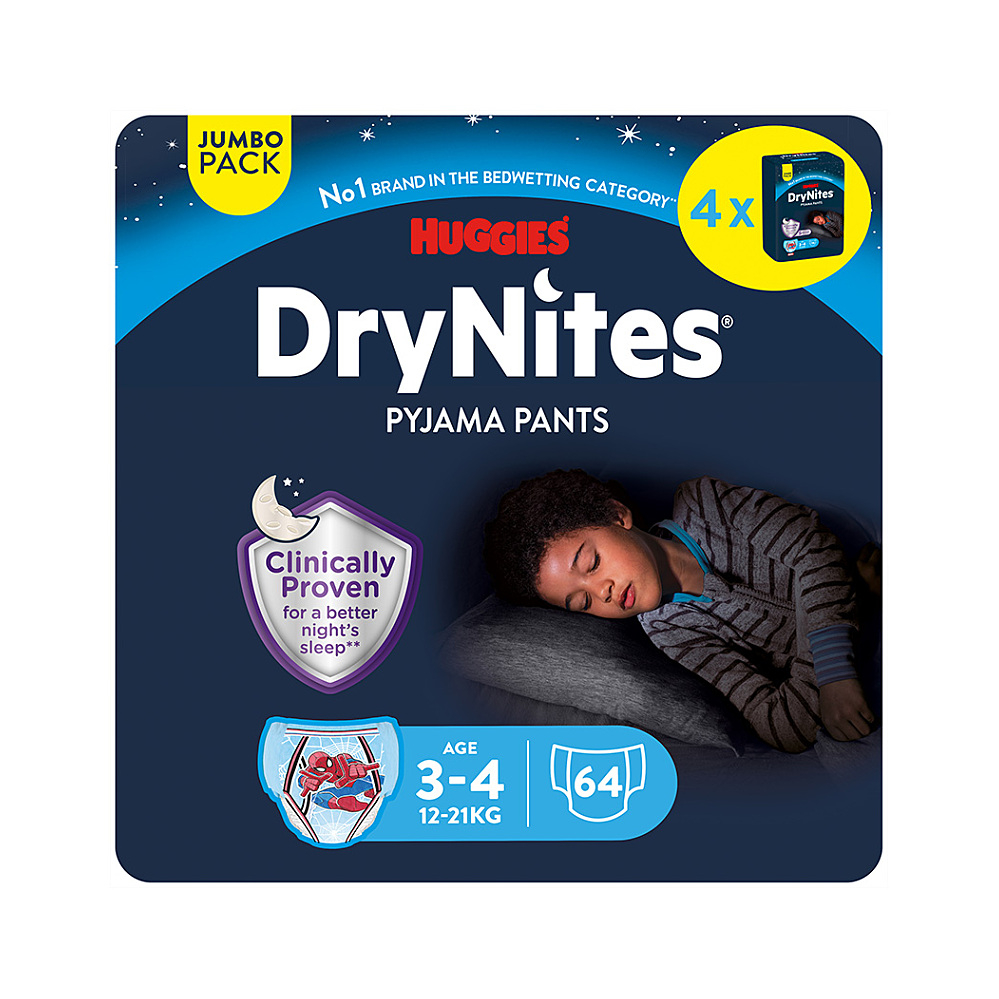 DRY NITES® Jumbo Natahovací kalhotky chlapecké 3-4 let 64 kusů