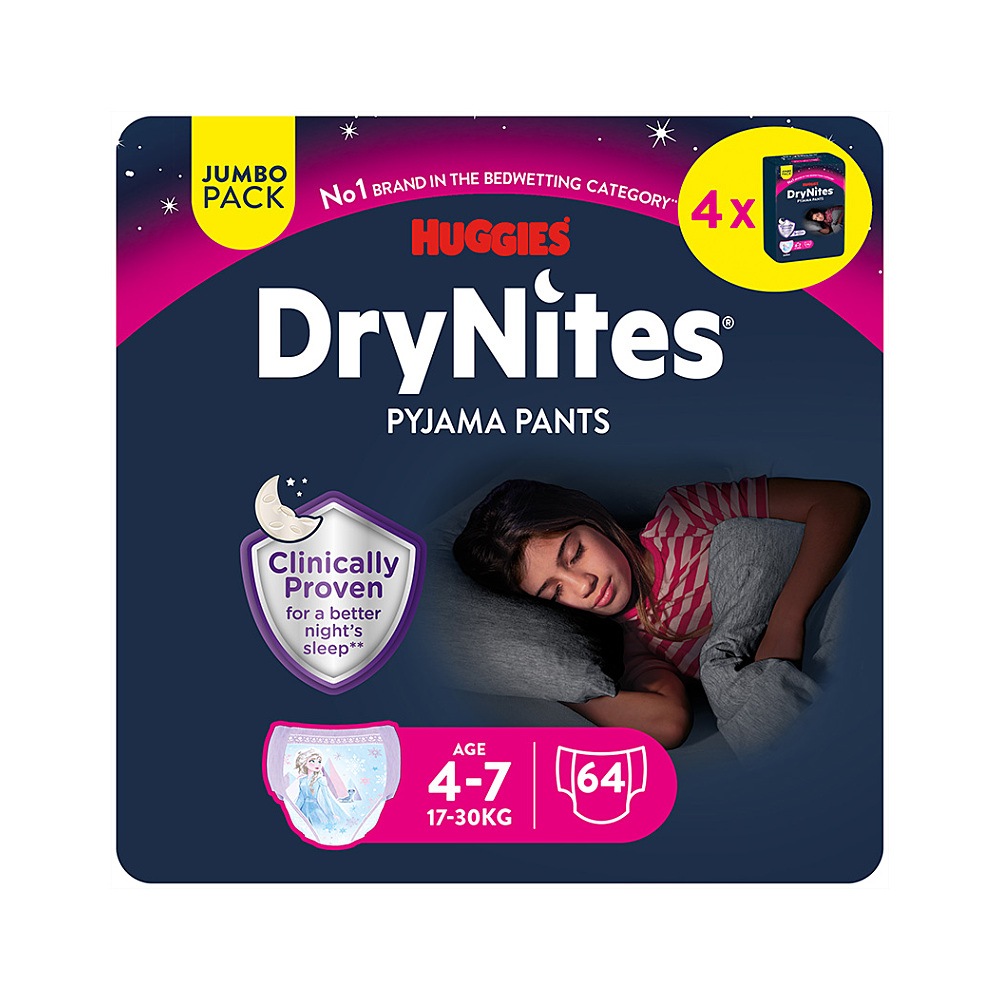 DryNites natah.kalh.dív.JUM 4-7let/17-30kg/4x16ks koupíte na Lekarna.cz