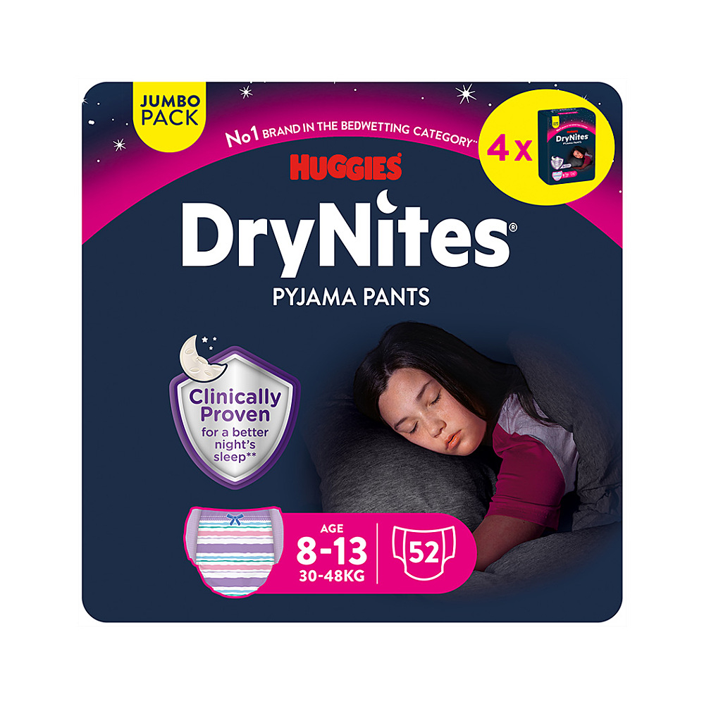 DryNites natah.kalh.dív.JUM 8-13let/30-48kg/4x13ks koupíte na Lekarna.cz