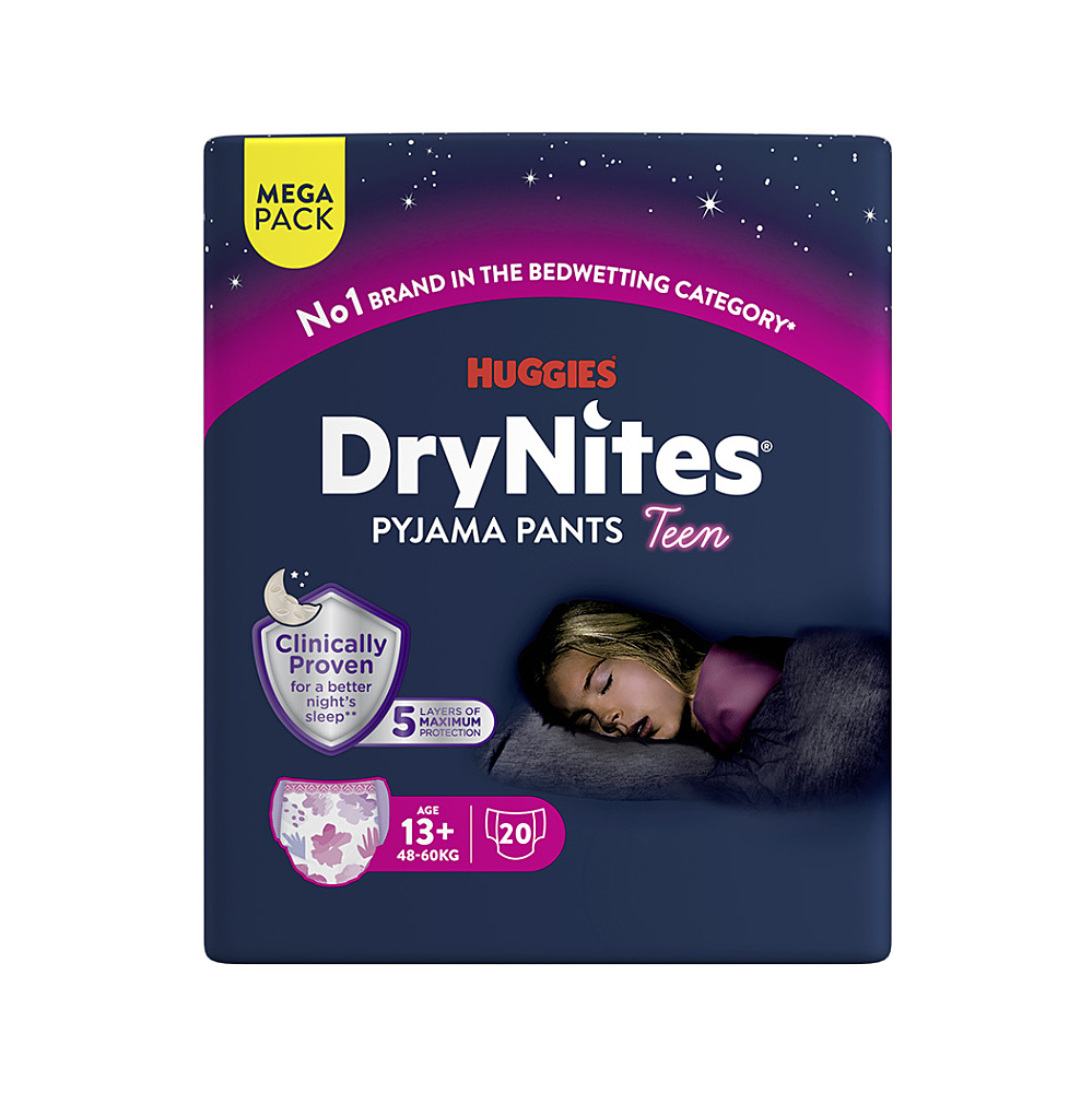 DryNites natah.kalh.dív.MEGA 13+let/48-60kg/20ks koupíte na Lekarna.cz