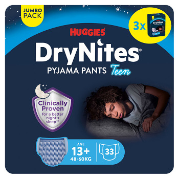 DRY NITES® Jumbo Natahovací kalhotky pro chlapce od 13+ let 33 kusů (Inkontinenční kalhotky natahovací)