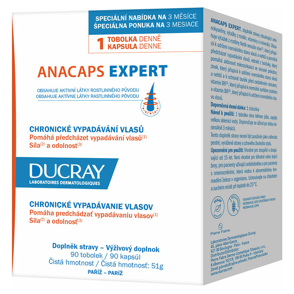 E-shop DUCRAY Anacaps Expert-chronické vypadávání vlasů 90 kusů