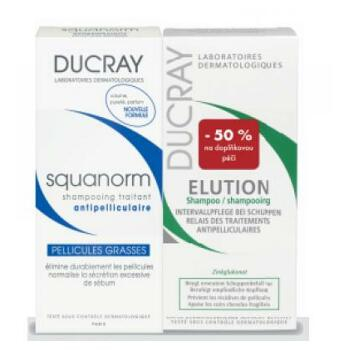 DUCRAY Squanorm mastné lupy 200 ml + Elution 200 ml