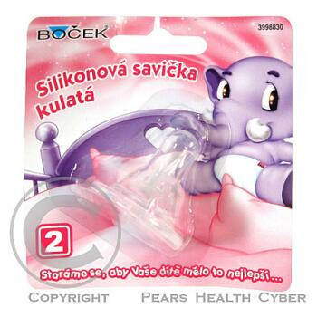 BOČEK silikonová savička kulatá - mléko 1ks č.2