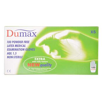 DUMAX Vyšetřující latexové rukavice nesterilní XS 100 kusů