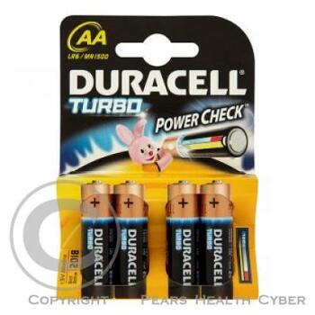DURACELL Turbo baterie AA 1500mAh 1,5 V - 4 kusy